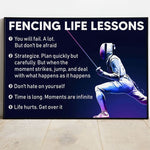 Load image into Gallery viewer, Fencing Life Lessons Poster Canvas Print Wall Art Club Decor Athlete Room Decor Inspirational Gift for Sports Lover