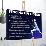 Load image into Gallery viewer, Fencing Life Lessons Poster Canvas Print Wall Art Club Decor Athlete Room Decor Inspirational Gift for Sports Lover