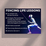 Load image into Gallery viewer, Fencing Life Lessons Poster Canvas Print Wall Art Club Decor Athlete Room Decor Inspirational Gift for Sports Lover