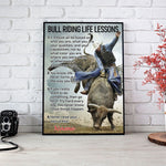 Load image into Gallery viewer, Bull Riding Life Lessons Personalized Bull Riding Poster Canvas Print Wall Art Decor Inspirational Gift for Bull Rider