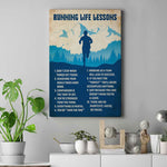 Load image into Gallery viewer, Running Life Lessons Poster Running Canvas Print Wall Art Home Decor Inspirational Gift for Runner Running Lover