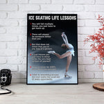 Load image into Gallery viewer, Ice Skating Life Lessons Ice Skating Poster Canvas For Girls Women Wall Art Print Home Room Decor Inspirational Gift for Ice Skater Dancer