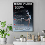 Load image into Gallery viewer, Ice Skating Life Lessons Ice Skating Poster Canvas For Girls Women Wall Art Print Home Room Decor Inspirational Gift for Ice Skater Dancer