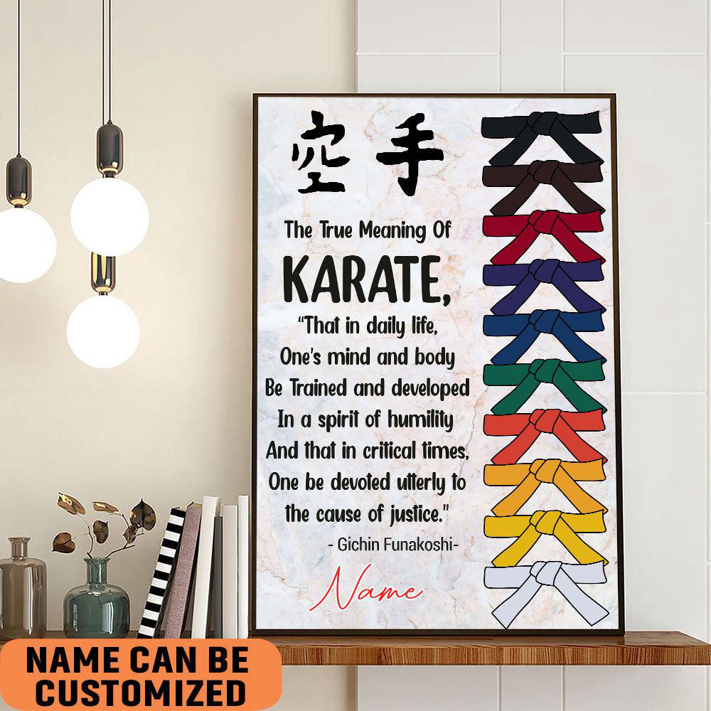 Personalized Karate Poster for Room and Home Decoration, Inspirational Art Gift
