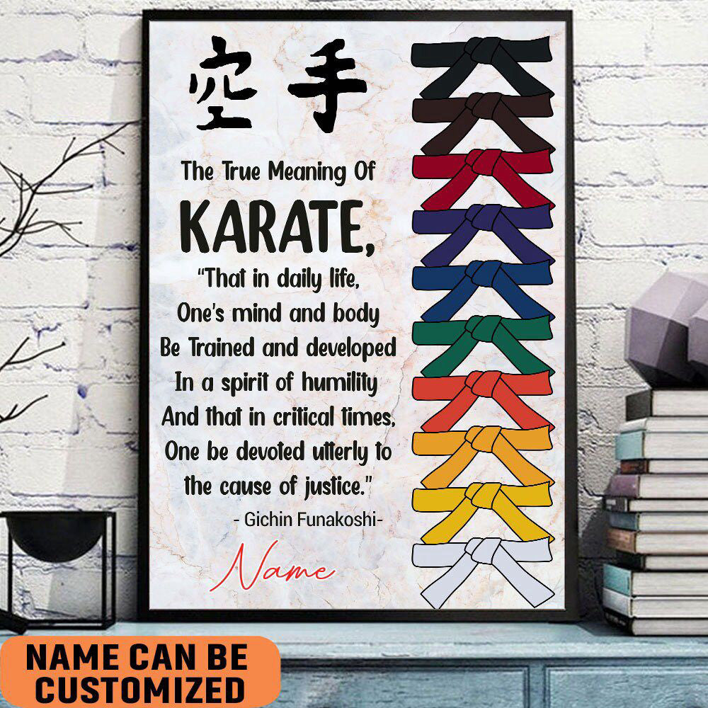 Personalized Karate Poster for Room and Home Decoration, Inspirational Art Gift