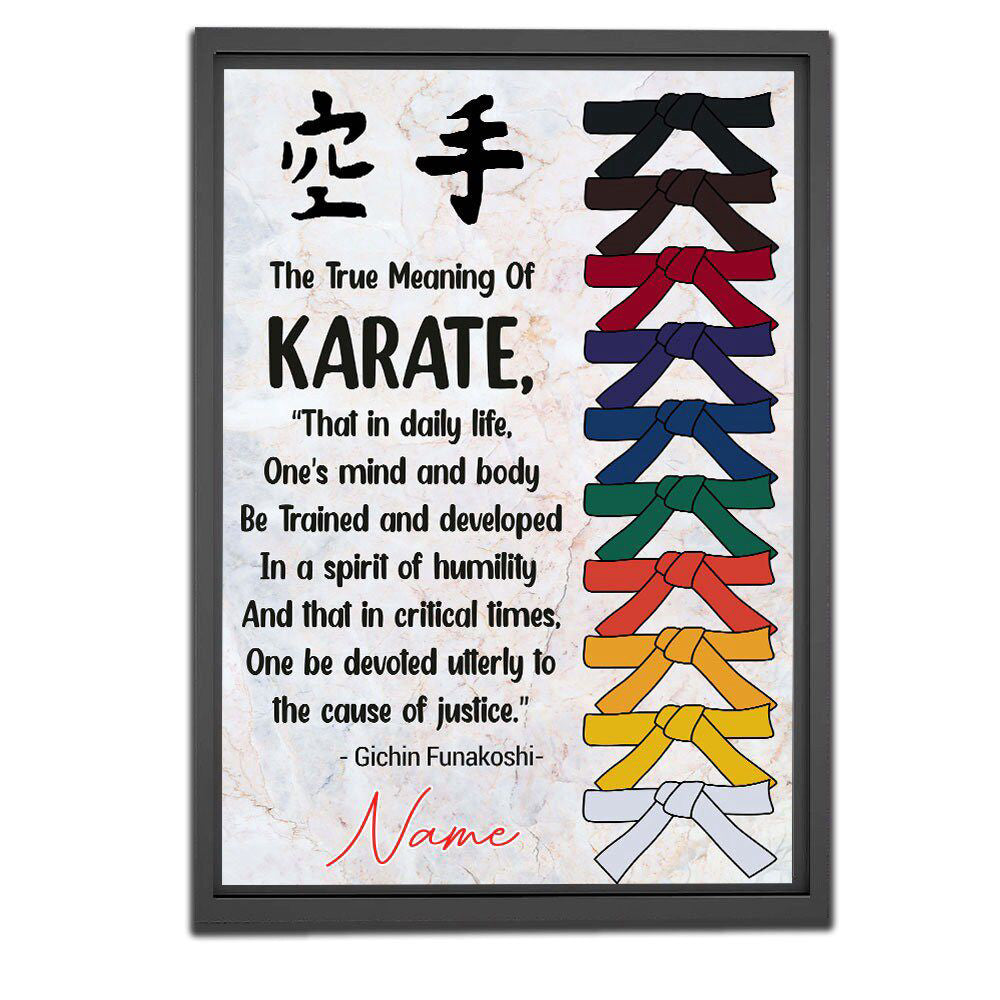 Personalized Karate Poster for Room and Home Decoration, Inspirational Art Gift