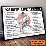 Load image into Gallery viewer, Personalized Karate Life Lessons Poster Karate Canvas Print Wall Art Boy's Room Decor Motivational Gift For Karate Player