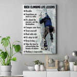 Load image into Gallery viewer, Rock Climbing Life Lessons Poster Rock Climbing Canvas Print Wall Art Room Decor Inspirational Gift Rock Climber
