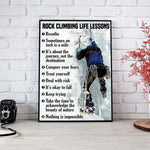 Load image into Gallery viewer, Rock Climbing Life Lessons Poster Rock Climbing Canvas Print Wall Art Room Decor Inspirational Gift Rock Climber