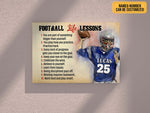 Load image into Gallery viewer, Football Life Lessons Poster Canvas Print Custom Name Number Vintage Wall Art Gift Football Player