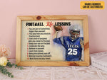 Load image into Gallery viewer, Football Life Lessons Poster Canvas Print Custom Name Number Vintage Wall Art Gift Football Player