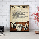Load image into Gallery viewer, Gym Life Lessons Gym Poster Canvas Print Wall Art Motivational Gift for Gym Lover