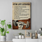 Load image into Gallery viewer, Gym Life Lessons Gym Poster Canvas Print Wall Art Motivational Gift for Gym Lover