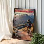 Load image into Gallery viewer, Mountain Biking Life Lessons Poster Canvas Print Wall Art Home Room Decor Inspirational Gift for Mountain Biker