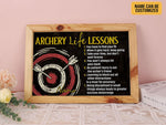 Load image into Gallery viewer, Archery Life Lessons Custom Archery Poster Canvas Print Wall Art Inspirational Gift for Archer Archery Player