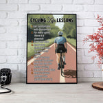 Load image into Gallery viewer, Cycling Life Lessons Cycling Poster Canvas Print Wall Art Home Room Decor Inspirational Gift for Cyclist Biker