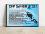 Load image into Gallery viewer, Scuba Diving Life Lessons Scuba Diving Poster Canvas Print Wall Art Room Decor Inspiration Gift For Scuba Divers