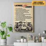 Load image into Gallery viewer, Lacrosse Life Lessons Poster Canvas Vintage Print Custom Name Number Sports Wall Art Gift for Lacrosse Player