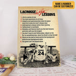 Load image into Gallery viewer, Lacrosse Life Lessons Poster Canvas Vintage Print Custom Name Number Sports Wall Art Gift for Lacrosse Player