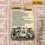 Load image into Gallery viewer, Lacrosse Life Lessons Poster Canvas Vintage Print Custom Name Number Sports Wall Art Gift for Lacrosse Player