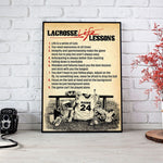 Load image into Gallery viewer, Lacrosse Life Lessons Poster Canvas Vintage Print Custom Name Number Sports Wall Art Gift for Lacrosse Player