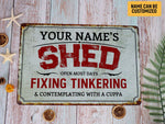 Load image into Gallery viewer, Personalized Shed Metal Sign Custom Shed Sign Classic Workshop Sign Garage Sign Gift for Dad