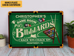 Load image into Gallery viewer, Personalized Game Room Billiards Metal Sign Billiards Sign Custom Gift for Billiards Player