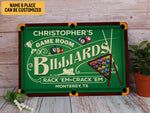 Load image into Gallery viewer, Personalized Game Room Billiards Metal Sign Billiards Sign Custom Gift for Billiards Player