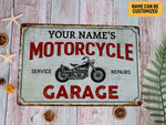 Load image into Gallery viewer, Personalized Motorcycle Garage Metal Sign Custom Motorcycle Workshop Sign Classic Biker Gift