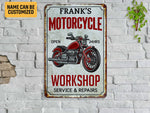 Load image into Gallery viewer, Personalized Motorcycle Workshop Metal Sign Custom Motorcycle Garage Sign Classic Motorbike Biker Gift