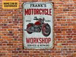 Load image into Gallery viewer, Personalized Motorcycle Workshop Metal Sign Custom Motorcycle Garage Sign Classic Motorbike Biker Gift
