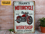 Load image into Gallery viewer, Personalized Motorcycle Workshop Metal Sign Custom Motorcycle Garage Sign Classic Motorbike Biker Gift
