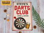 Load image into Gallery viewer, Personalized Beer Darts Club Metal Sign Custom Darts Room Sign Gift for Darts Lover