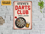 Load image into Gallery viewer, Personalized Beer Darts Club Metal Sign Custom Darts Room Sign Gift for Darts Lover