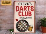 Load image into Gallery viewer, Personalized Beer Darts Club Metal Sign Custom Darts Room Sign Gift for Darts Lover