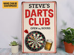 Load image into Gallery viewer, Personalized Beer Darts Club Metal Sign Custom Darts Room Sign Gift for Darts Lover