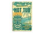 Load image into Gallery viewer, Personalized Tiki Bar Metal Sign, Tiki Bar Sign, Welcome To Hot Tub Sign, Beach Tiki Plaque, Pub Decor, Lounge Decor, Outside Decor Gift