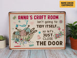 Load image into Gallery viewer, Custom Name Craft Room Metal Sign Vintage Craft Room Sign Sewing Quilting Knitting Lover Gift