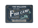 Load image into Gallery viewer, Personalized Fish Camp Metal Sign Art Fishing Lover Gift Welcome Tin Plaque Camp Sign Gift for Fisherman