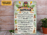 Load image into Gallery viewer, Tiki Mask Hawaiian Rules Metal Sign Welcome Hawaiian Sign Summer Tropical Beach Tiki Bar Decor Tiki Lounge Decor Inspirational Wall Art Gift