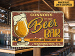 Load image into Gallery viewer, Personalized Beer Bar Metal Sign Pub Bar Sign Custom Gift for Beer Lover Drinking Time Classic Retro Wall Art Home Bar Backyard Bar Decor