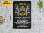 Load image into Gallery viewer, Personalized Vietnam Veteran Property Metal Sign, Military Eagle Art Veteran's Day Gift, Funny Gift for VET Veterans Hanging Wall Home Decor