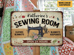 Load image into Gallery viewer, Personalized Sewing Room Metal Sign, Classic Sewing Sign, Custom Gift for Seamstress Tailor