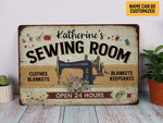 Load image into Gallery viewer, Personalized Sewing Room Metal Sign, Classic Sewing Sign, Custom Gift for Seamstress Tailor