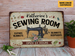 Load image into Gallery viewer, Personalized Sewing Room Metal Sign, Classic Sewing Sign, Custom Gift for Seamstress Tailor