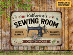 Load image into Gallery viewer, Personalized Sewing Room Metal Sign, Classic Sewing Sign, Custom Gift for Seamstress Tailor