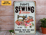 Load image into Gallery viewer, Personalized Sewing Room Metal Sign Classic Tin Gift for Tailor Sewing Lover