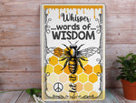 Load image into Gallery viewer, Whisper Words of Wisdom Let It Bee Metal Sign Bee Farm Sign Indoor Farmhouse Decor Gift For Beekeeper Farmer Farm Owner
