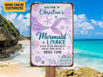 Load image into Gallery viewer, Personalized Mermaid Lounge Metal Sign Wall Art, Mermaid Sign, Mermaid Lover Gift