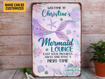 Load image into Gallery viewer, Personalized Mermaid Lounge Metal Sign Wall Art, Mermaid Sign, Mermaid Lover Gift